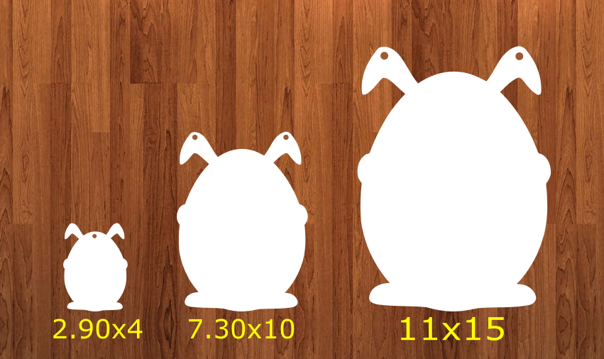 With HOLES - Bunny holding egg - 3 sizes to choose from -  Sublimation Blank  - 1 sided  or 2 sided options