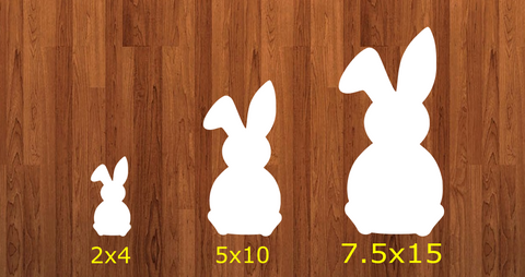 Without HOLES  - Bunny sitting - 3 sizes to choose from -  Sublimation Blank  - 1 sided  or 2 sided options