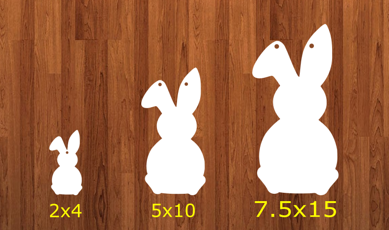 With HOLES - Bunny sitting - 3 sizes to choose from -  Sublimation Blank  - 1 sided  or 2 sided options