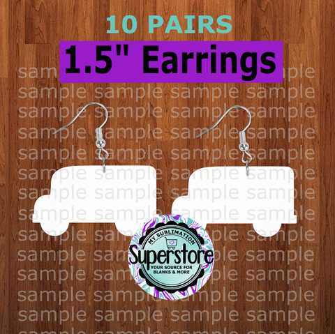 Bus - earrings size 1.5 inch - BULK PURCHASE 10pair