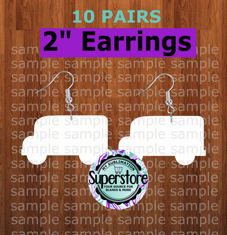Bus - earrings size 2 inch - BULK PURCHASE 10pair