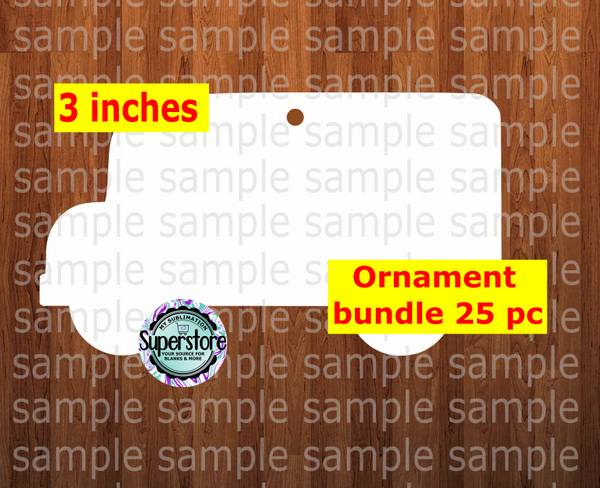 Bus - WITH hole - Ornament Bundle Price