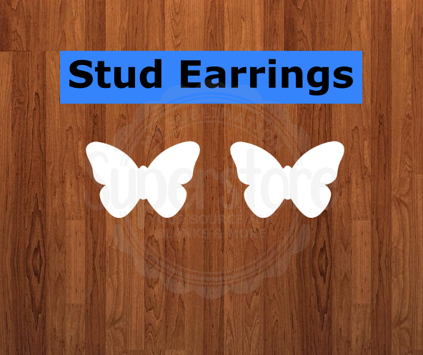 10 or 20 pair bulk buy - Buffetfly half inch studs for earrings