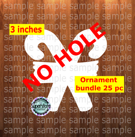 Candy cane - withOUT hole - Ornament Bundle Price
