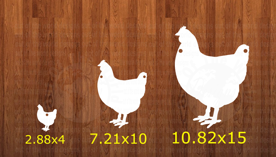 With HOLES - Chicken  - 3 sizes to choose from -  Sublimation Blank  - 1 sided  or 2 sided options