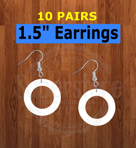 Open circle earrings size 1.5 inch - BULK PURCHASE 10pair