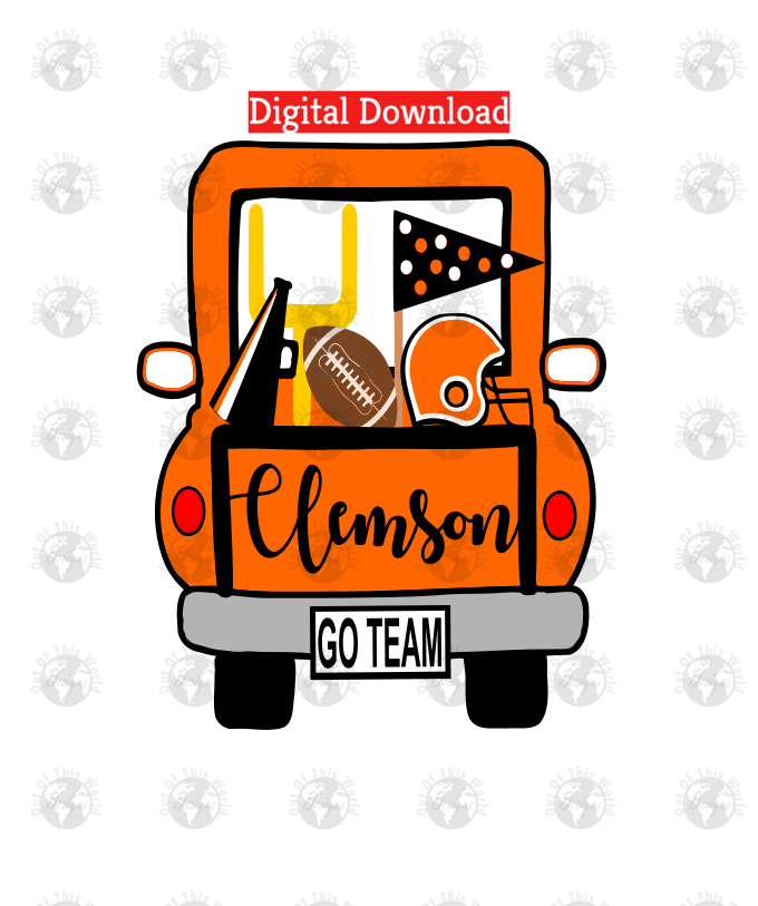 Clemson football truck (Instant Print) Digital Download