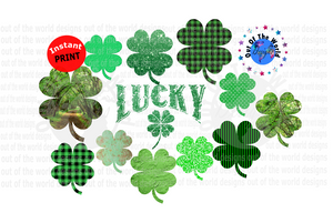Bundle set of 12 pc / You get all 12 for one price / Clover and lucky (Instant Print) Digital Download