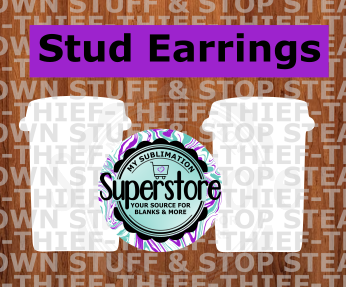 10 or 20 pair bulk buy - Coffee Cup half inch studs for earrings
