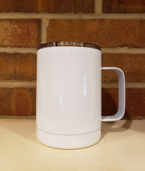 10oz White Stainless Coffee Cup