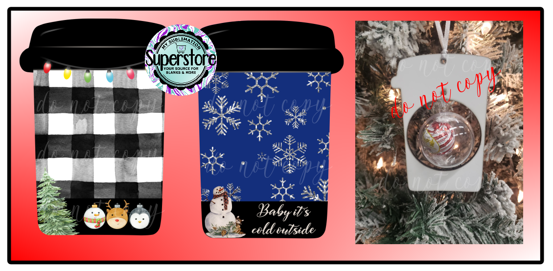 (Instant Print) Digital Download - 2pc Coffee cup designs - made for our blanks