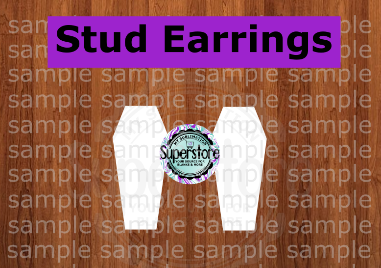 10 or 20 pair bulk buy - Coffin half inch studs for earrings