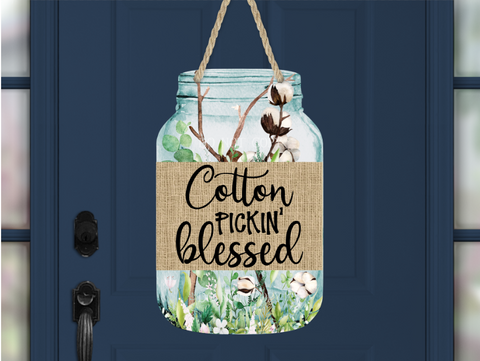 Digital download - Cotton Pickin' Blessed Mason Jar - made for our sub blanks