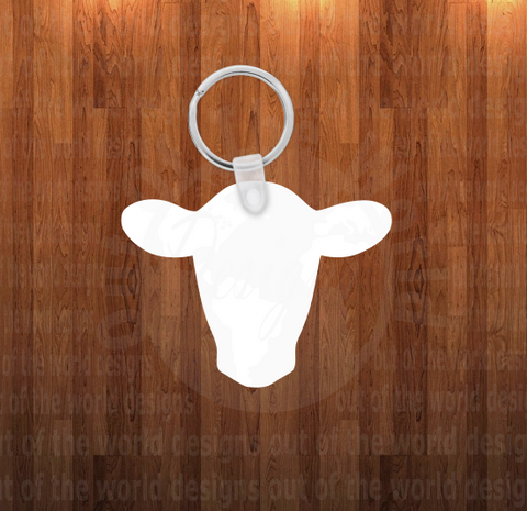 2.5 inch Cow head Keychain - Single sided or double sided  -  Sublimation Blank