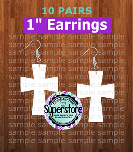 Cross earrings size 1 inch - BULK PURCHASE 10pair