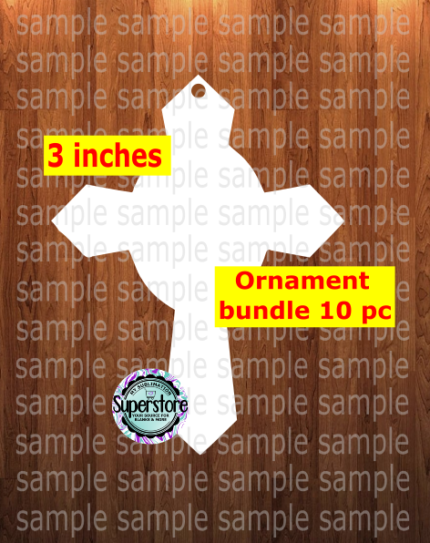 Cross - WITH hole - Ornament 10pc  Bundle Price