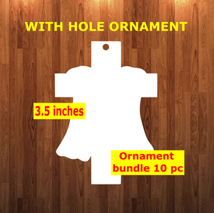 Cross with cloth side with top hole - Ornament Bundle Price