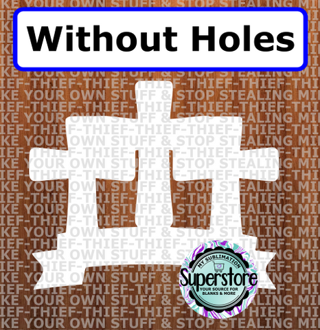 Cross Trio  - withOUT holes - Wall Hanger - 5 sizes to choose from - Sublimation Blank