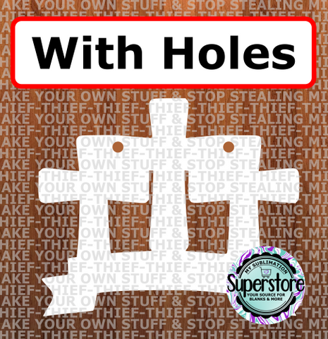 Cross Trio  - with holes - Wall Hanger - 5 sizes to choose from - Sublimation Blank