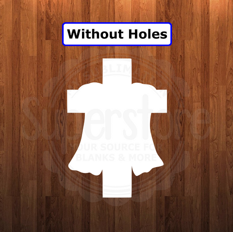 WithOUT holes - Cross with cloth shape - 6 different sizes - Sublimation Blanks