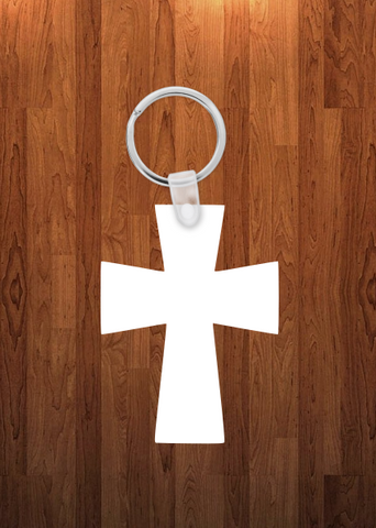 Cross Keychain - Single sided or double sided  -  Sublimation Blank