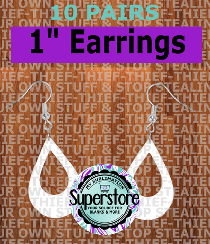 Cut out tear drop earrings size 1 inch - BULK PURCHASE 10pair