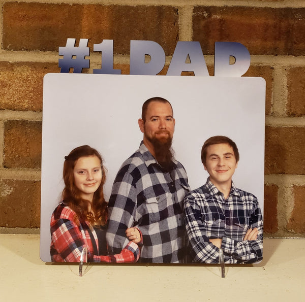 #1 DAD frame withOUT holes (includes feet) - 3 different sizes use drop down bar -  Sublimation Blank MDF Single Sided