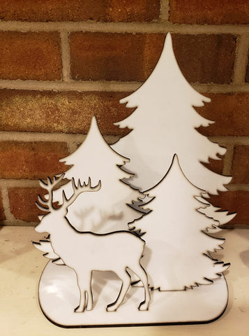 Table top Deer with 3 Trees ( 5pc set )