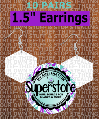 Dice - earrings size 1.5 inch - BULK PURCHASE 10pair