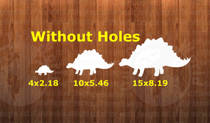 WithOUT holes - Stegosaurus Dinosaur - 3 sizes to choose from -  Sublimation Blank  - 1 sided  or 2 sided options