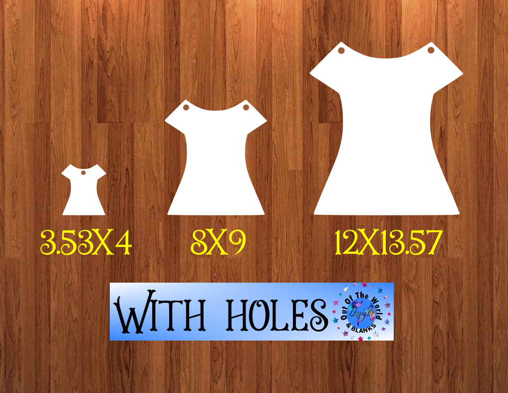 With HOLES -  Dress - 3 sizes to choose from -  Sublimation Blank  - 1 sided  or 2 sided options