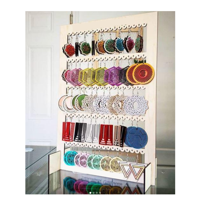 Earring display holds 45 pairs of earrings -  Sublimation Blank  - 1 sided  or 2 sided options