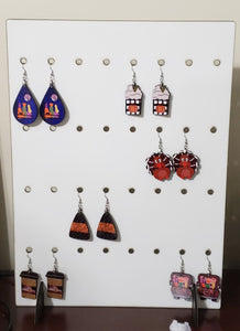 Earring display stand holds 32 pairs of earrings -  Sublimation Blank  - 1 sided  or 2 sided options