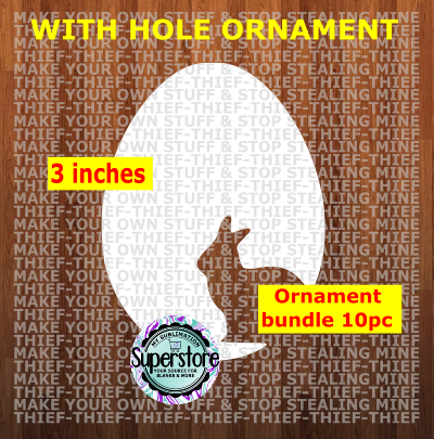 Egg with Bunny Cutout - with hole - Ornament Bundle Price