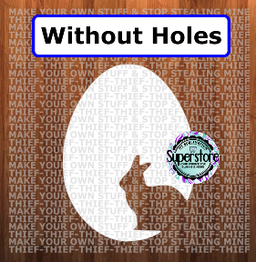 Egg with bunny cutout - withOUT holes - Wall Hanger - 5 sizes to choose from - Sublimation Blank