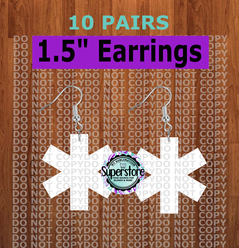 EMS  - earrings size 1.5 inch - BULK PURCHASE 10pair