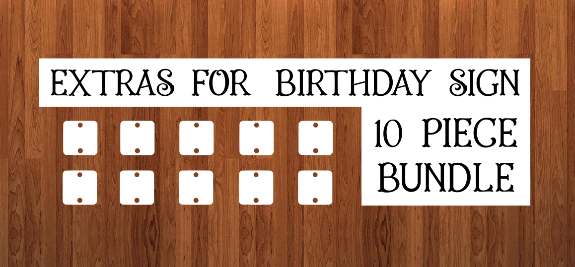 Square Birthday calendar extras - 10 piece bundle