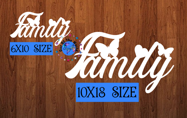 Family Hanging Sign - (WITH Holes) - 2 sizes to choose from