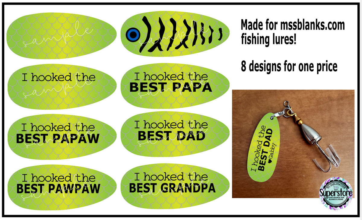 Instant Print) Digital Download - 8PC Fishing Lure Design Bundle
