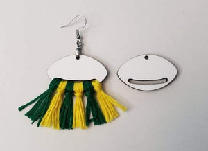 Football with tassel option earrings size 1.5 inch - BULK PURCHASE 10pair