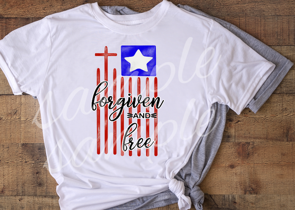 (Instant Print) Digital Download - Forgiven and free flag