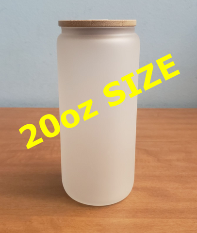 20oz size frosted glass can cup with straw