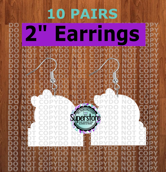 Gingerbread- earrings size 2 inch - BULK PURCHASE 10pair