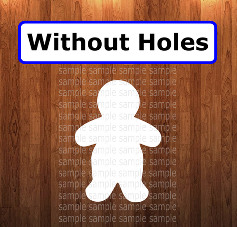 Fluffy Gingerbread Man withOUT holes - Wall Hanger - 6 sizes to choose from - Sublimation Blank - 1 sided or 2 sided options