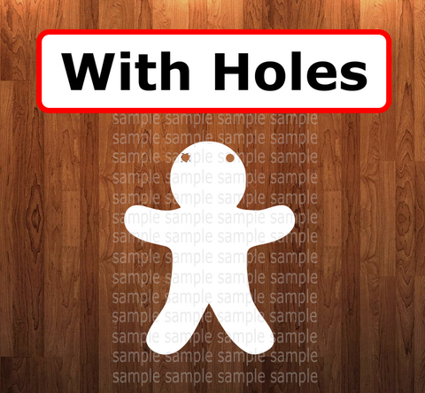 Gingerbread Man WITH holes - Wall Hanger - 6 sizes to choose from - Sublimation Blank - 1 sided or 2 sided options