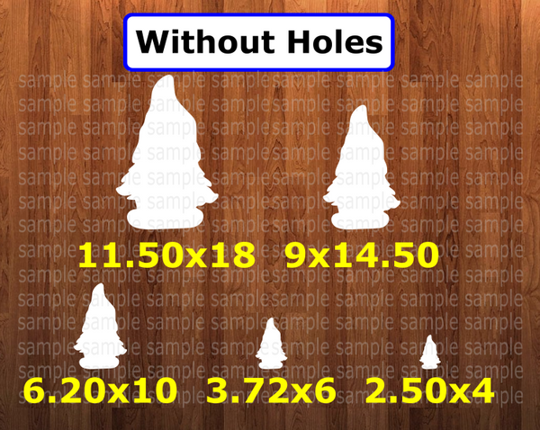 WithOUT holes - Girl gnome shape - 5 different sizes - Sublimation Blanks