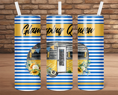 (Instant Print) Digital Download - Glamping queen wrap for 20oz skinny tapered tumbler