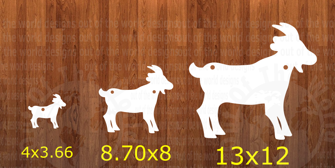 With HOLES - Goat  - 3 sizes to choose from -  Sublimation Blank  - 1 sided  or 2 sided options