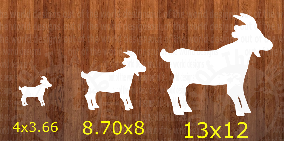 WithOUT HOLES - Goat  - 3 sizes to choose from -  Sublimation Blank  - 1 sided  or 2 sided options