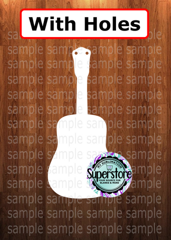 Guitar - WITH holes - Wall Hanger - 5 sizes to choose from - Sublimation Blank